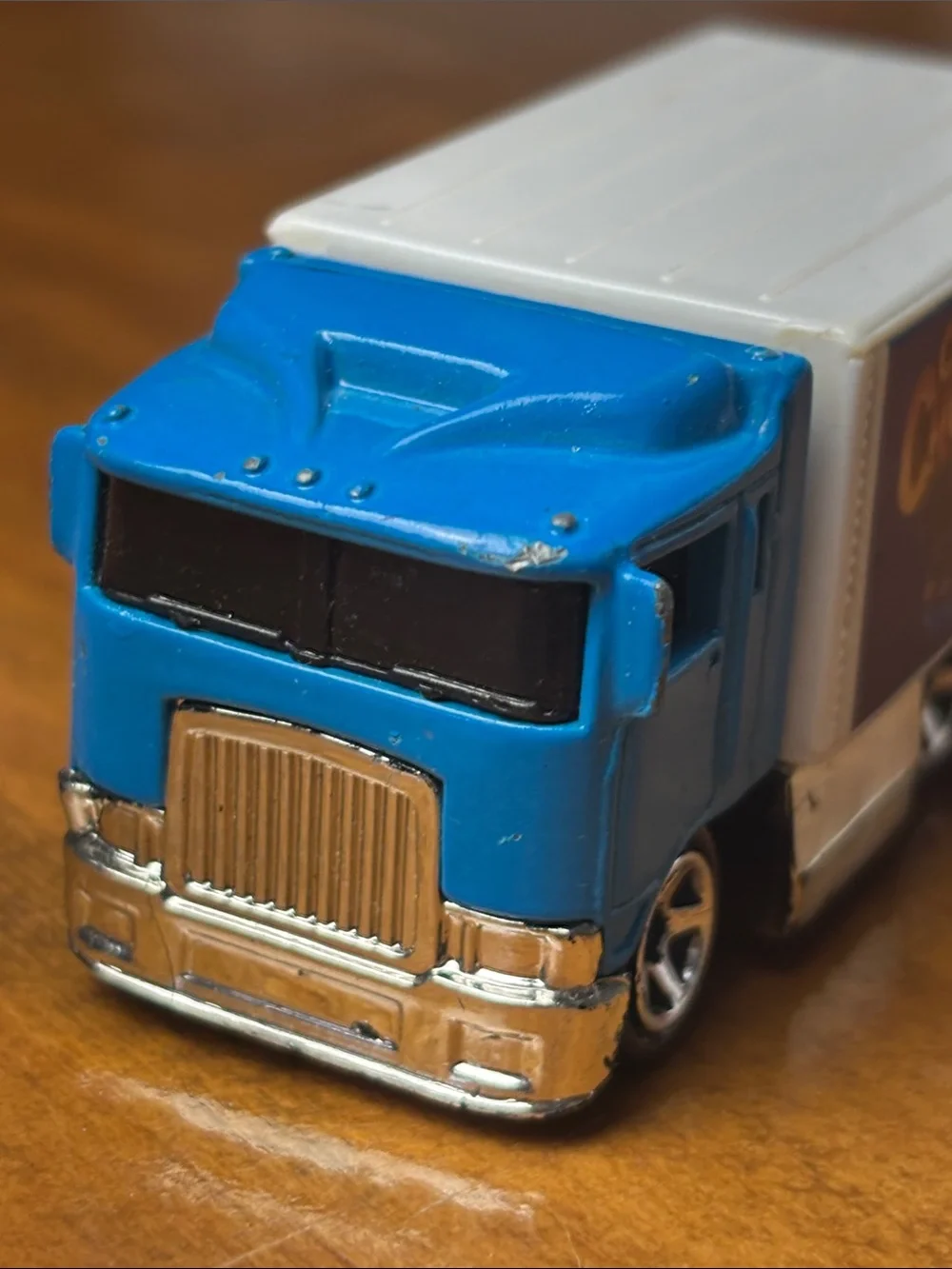 Cereal-Themed Die-Cast Toy Truck - Blue and White